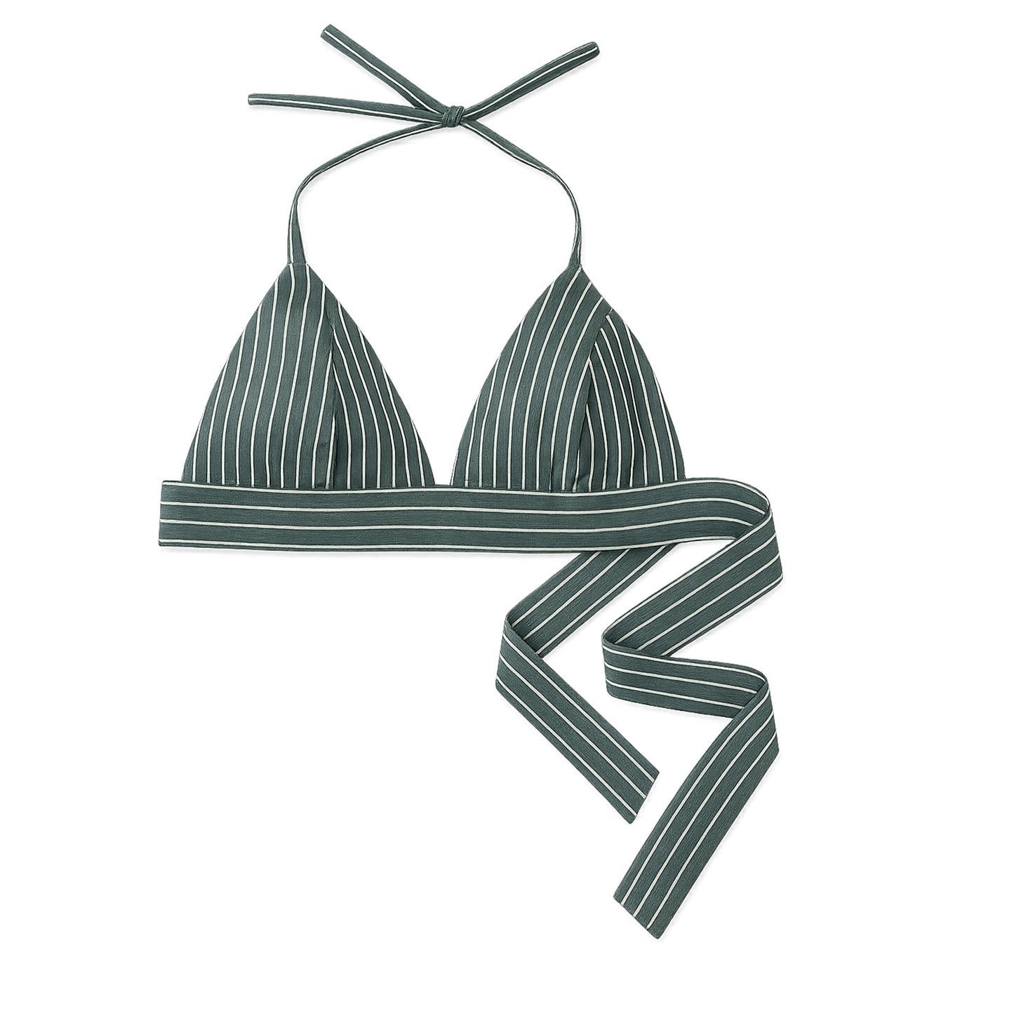 The Striped Shirt & Bralette (Seaweed)