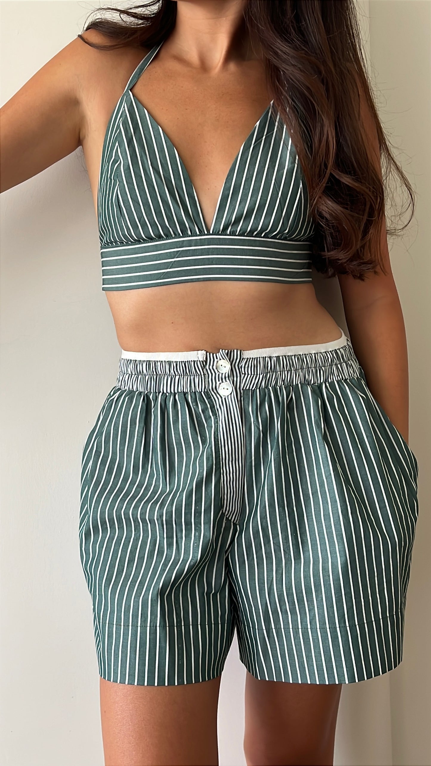 The Striped Boxer Shorts (Seaweed)