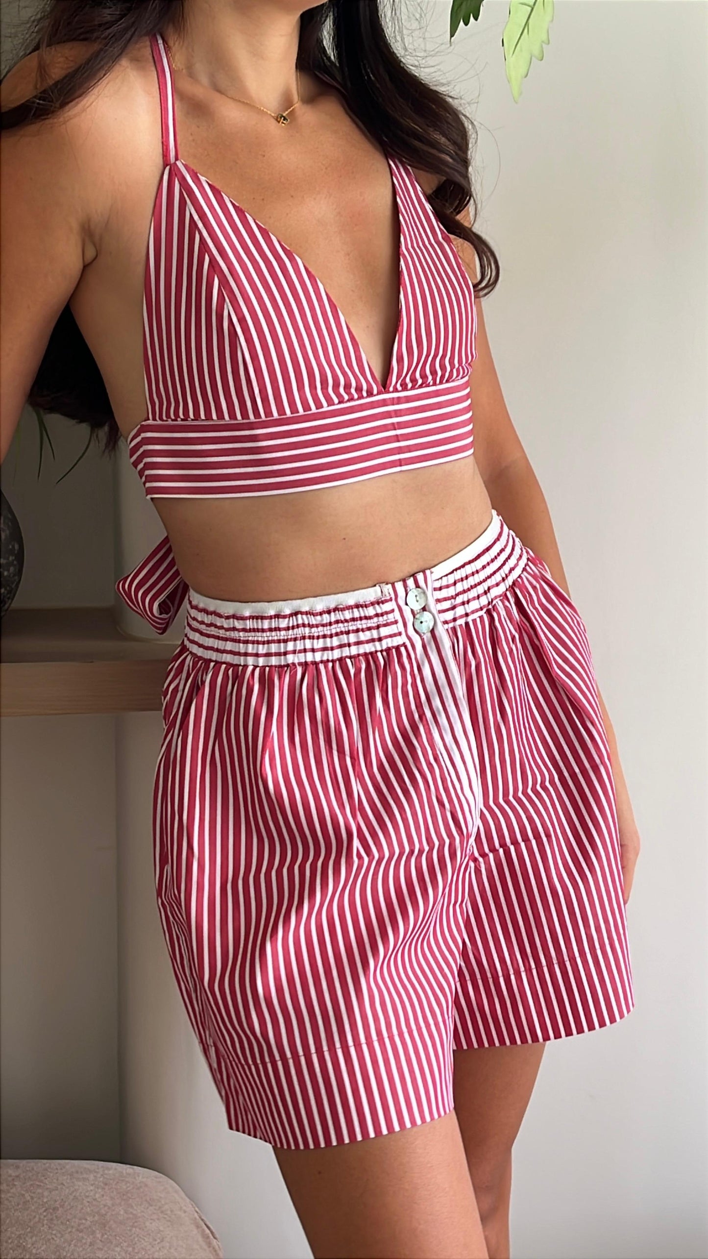 The Striped Shirt & Bralette (Pomodoro)