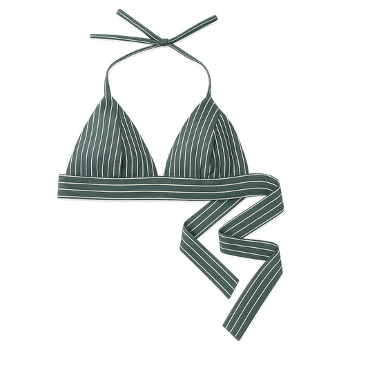 The Striped Shirt & Bralette (Seaweed)