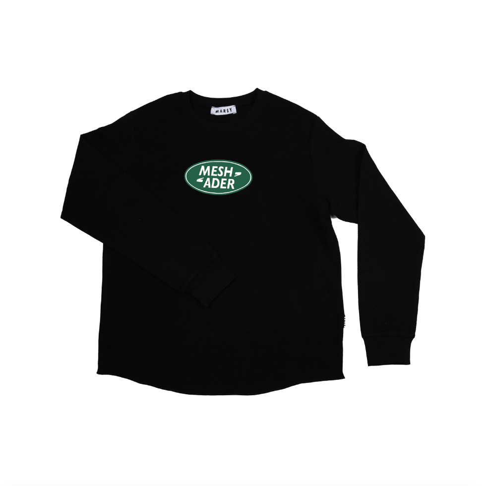 Mesh Ader Waffle Crewneck (Black)