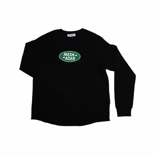 Mesh Ader Waffle Crewneck (Black)